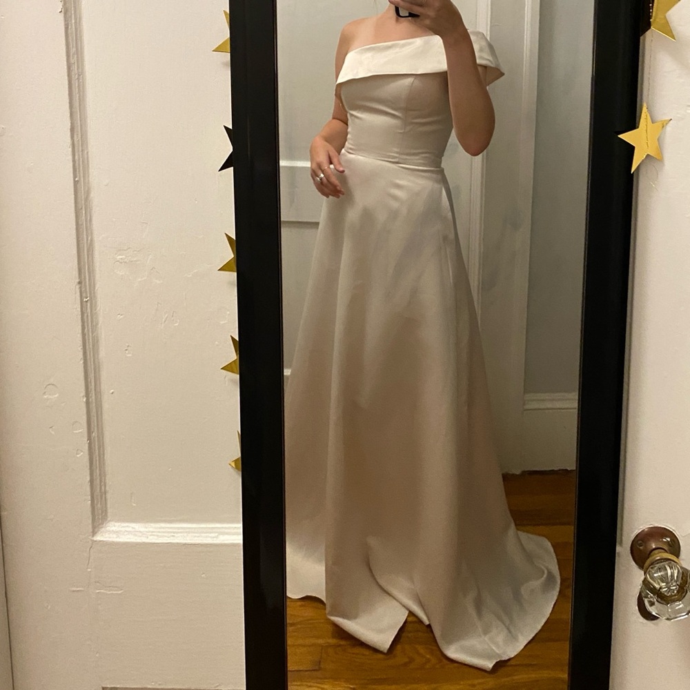 Elegant Satin Off-Shoulder Dress